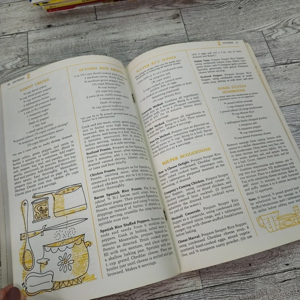 Timeless Recipes with Minute Rice Cookbook 1965 Booklet Soup to Desserts Vtg MCM